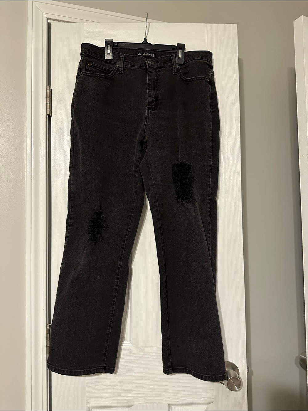 Lee Black Straight-Leg Distressed Women’s Jeans